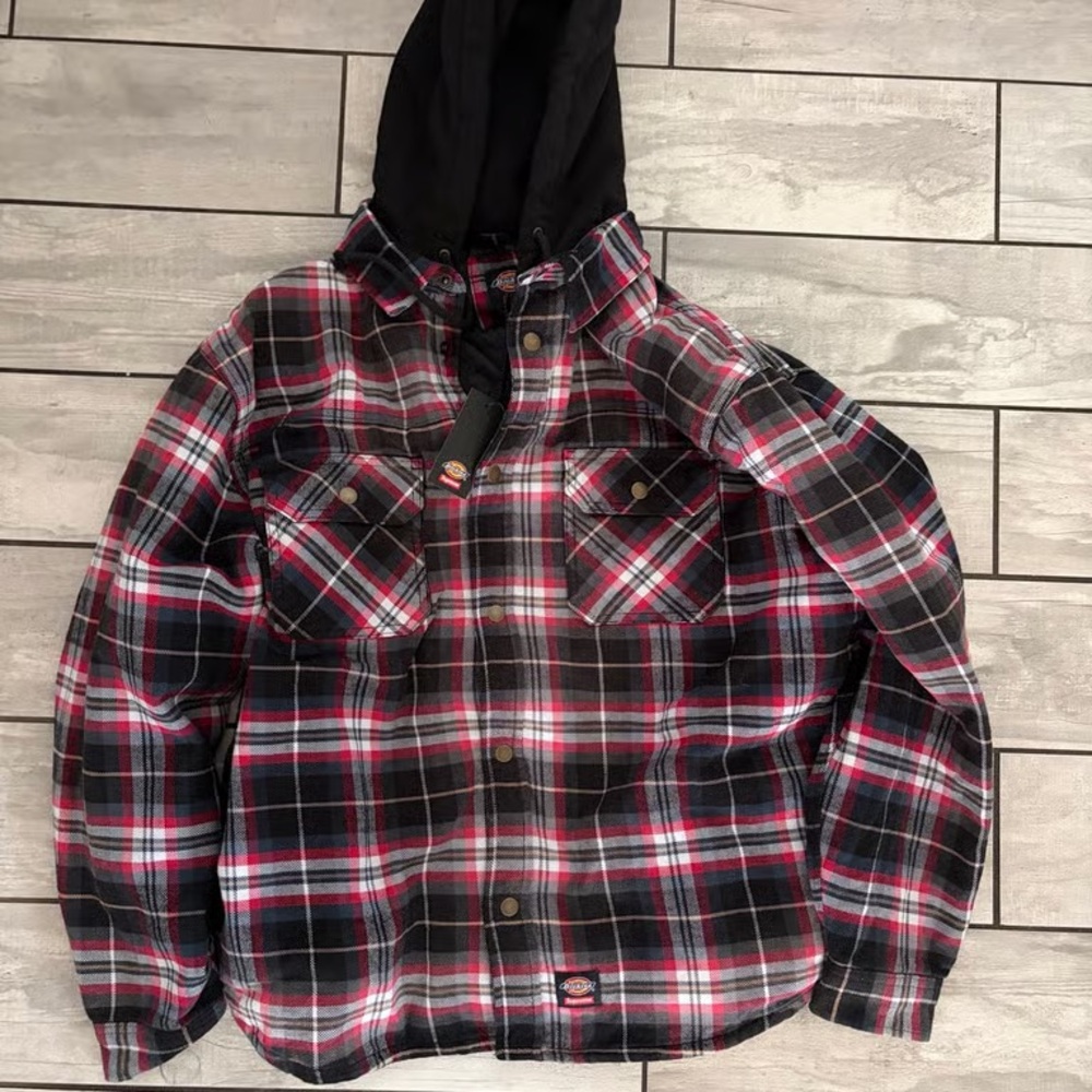 Supreme Black and Red Plaid Button Down Shirt